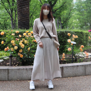 クロコダイルショルダーポーチ［ベージュ］