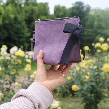 ダブルラインリボンポーチ［ラベンダー］