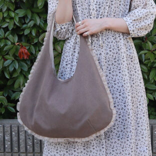ワンハンドルビッグバッグ［モカ× ベージュ］