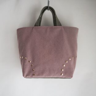 スタッズバイカラー　ピンク×カーキ